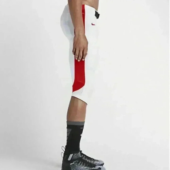 COPY - Nike Men's Open Field Football Pants White/Scarlet Red #615745/109 NWT XL - Picture 1 of 9